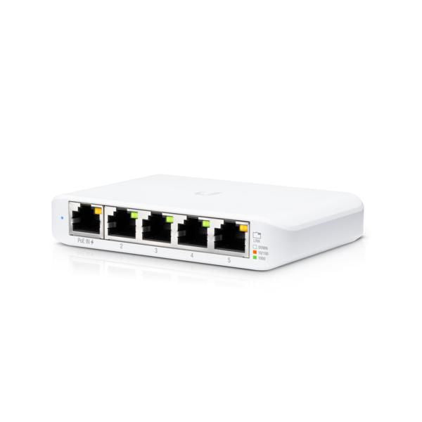 Ubiquiti 5-Port managed Gigabit Ethernet switch powered by 802.3af/at PoE or 5V, 1A USB-C power adapter